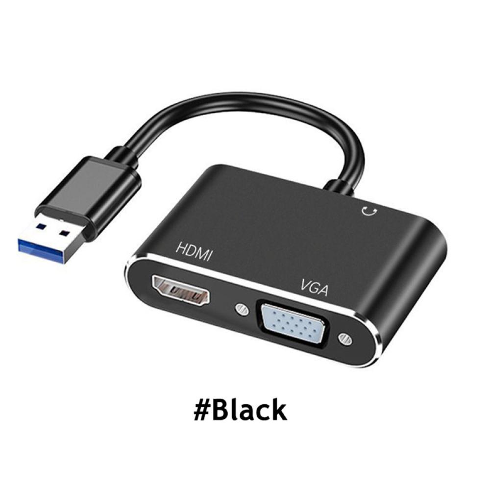 Bộ Chuyển Đổi USB 3.0 Sang HDMI VGA DVI 1080P HD Cho Màn Hình Máy Chiếu / TV / Màn Hình VGA J4N2