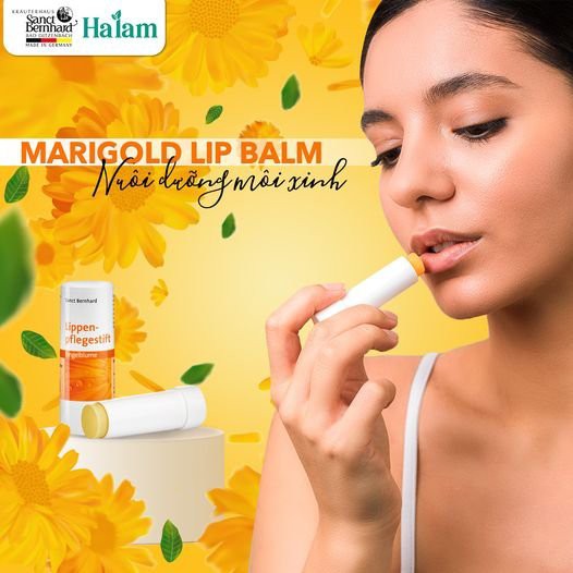 Son dưỡng môi Cúc vạn thọ Lip Balm giảm nẻ  cấp ẩm cho môi - không màu - [Chính hãng Sanct Bernhard Đức ]