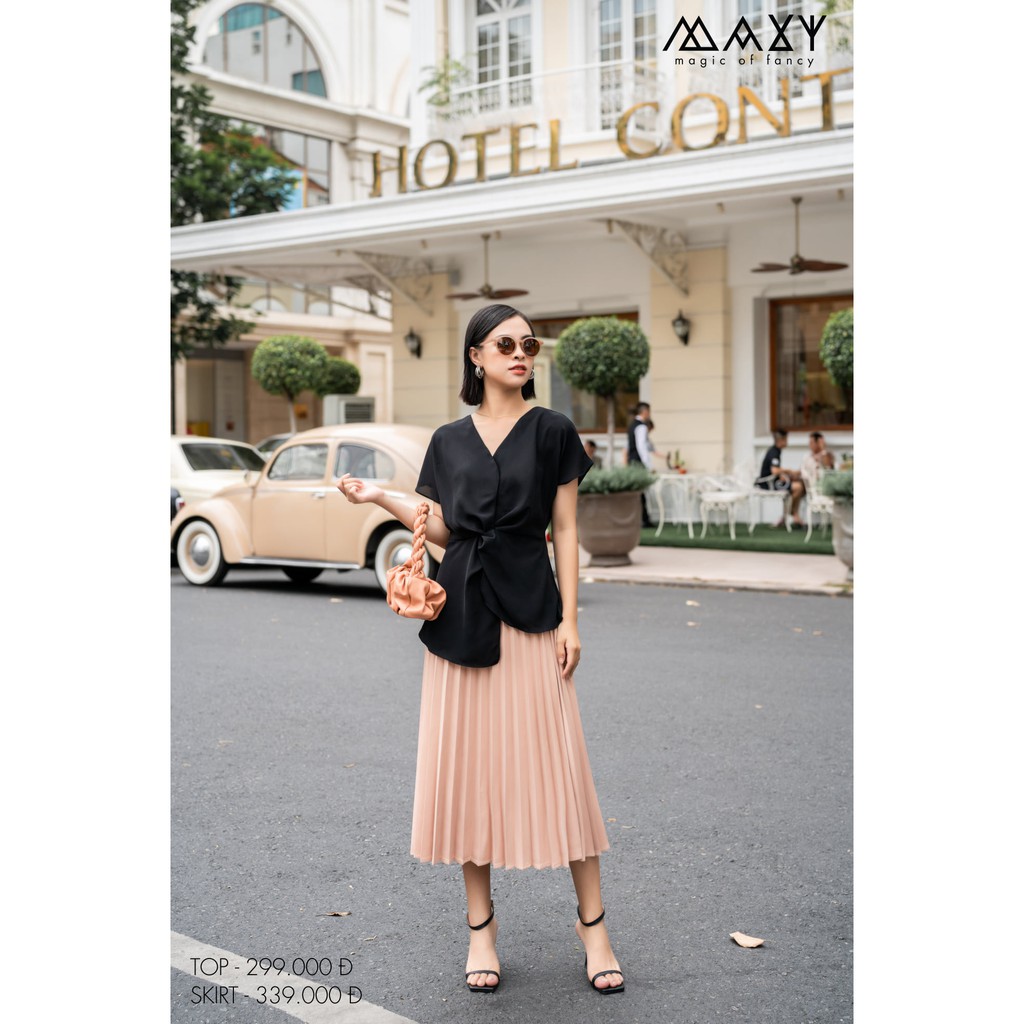 Chân váy dài xếp ly rẻ quạt long pleated skirt Maxy Workshop