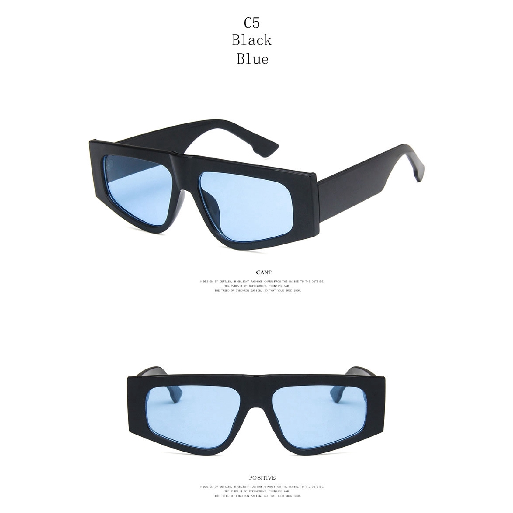 Samjune Square Sunglasses Women Flat Top Vintage Eyewear