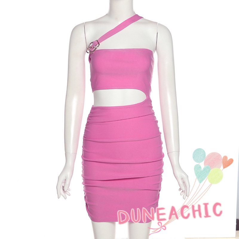 DUNEA Đầm Body Lệch Vai Thiết Kế Ôm Sát Quyến Rũ