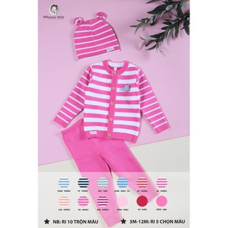 Momma - Bộ len momma kẻ tặng mũ