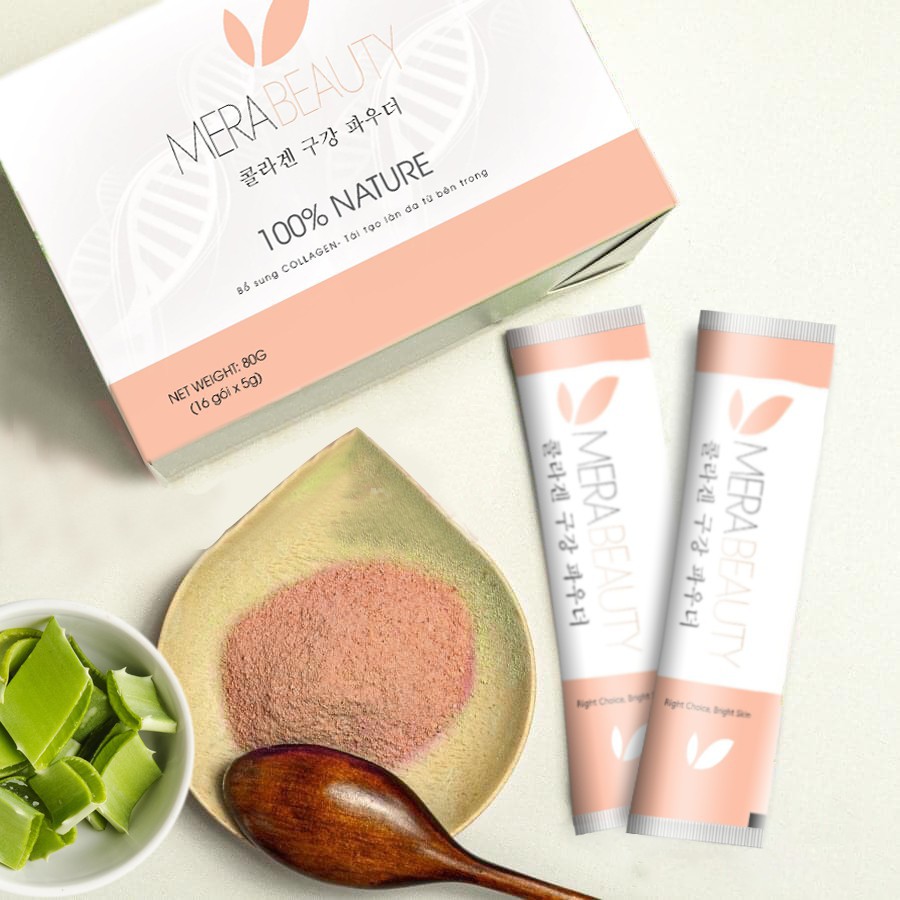 Bột MeraBeauty  Bột uống bổ sung Colagen và nội tiết tố Mera Beauty Hộp 16 gói