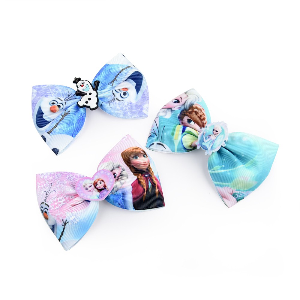 Kẹp tóc KIDSBOWS in hình công chúa băng giá cho bé gái 4.7 inch