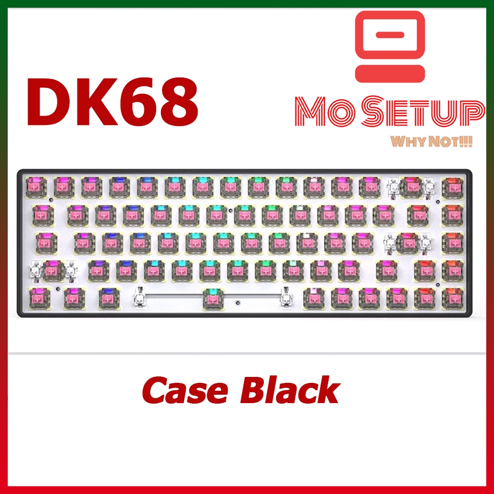 KIT Bàn Phím cơ DK68 hotswap Socket Gateron - DK68 bộ kit bàn phím layout 68 phím , có 3 chế độ kết nối.