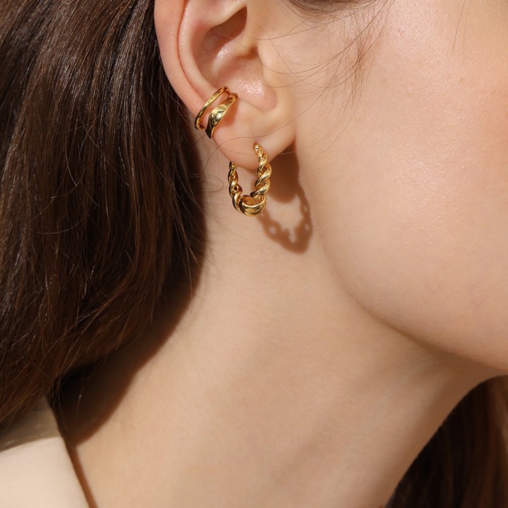 Bông Tai Mạ Vàng 14k Kiểu Dáng Đơn Giản Thời Trang