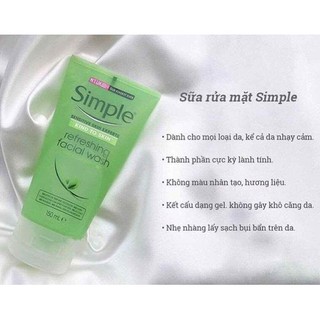 Combo Sữa Rửa Mặt Simple & Cọ Rửa Mặt 2 Đầu