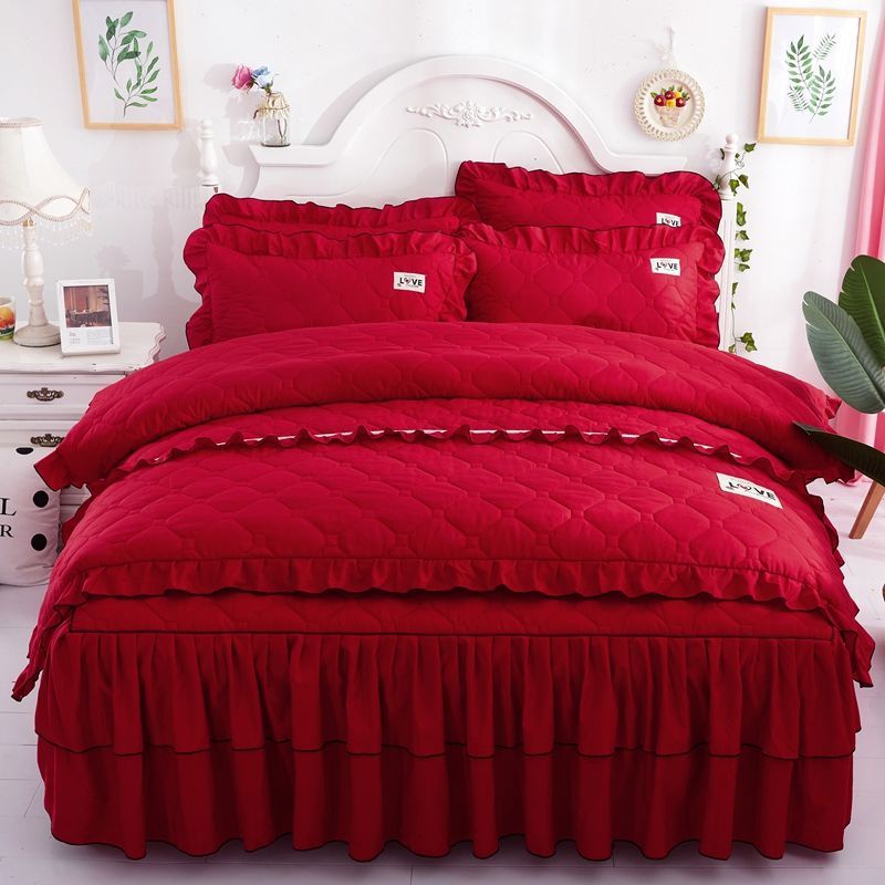 Bộ Chăn Ga Gối Đệm Dày Dặn Ấm Áp Phiên Bản Hàn Quốc Cho Đám Cưới Lễ Kỷ Niệm