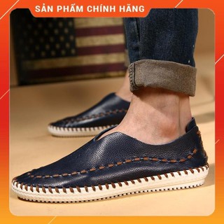 free Da bò sang trọng Đàn ông Giày Lái xe Mềm Mùa hè mát mẻ Trượt trên thoáng khí uy tín Uy Tín