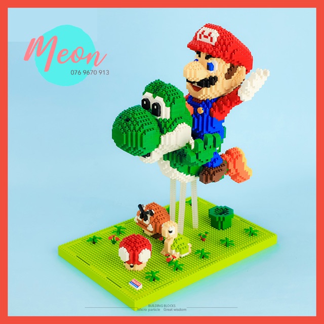 Xếp hình lego Yoshi and Mario - Miniblock Yoshi Mario size XL