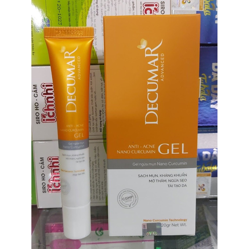 Gel ngừa mụn Nano Nghệ Decumar Advanced 20gr hoàn toàn mới hiệu quả gấp 7500 so với Nghệ thường