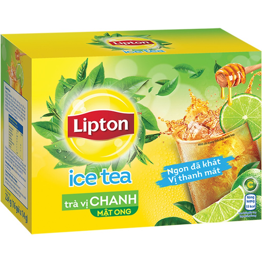 Trà Lipton Ice tea vị chanh mật ong 14g x 16 gói