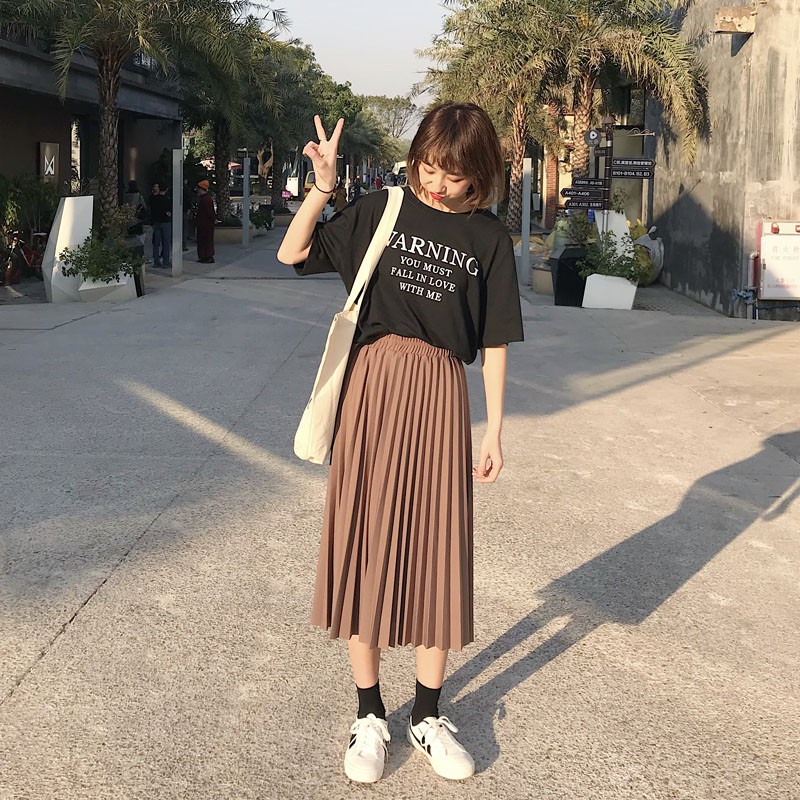 [ Mã FAXANH55 giảm 10K đơn 50K] (HÀNG SẴN) Chân váy dài Xếp ly Vintage 2 màu chuẩn loại 1 | BigBuy360 - bigbuy360.vn