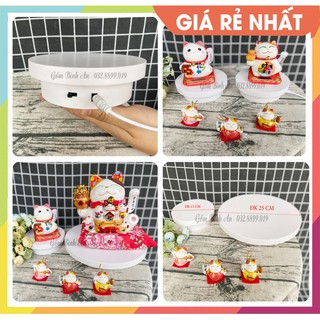 HÀNG TỐT - BÀN XOAY ĐIỆN 2 CỠ ( 15 CM - 25 CM ) trưng bày sản phẩm có chế độ đảo chiều quay