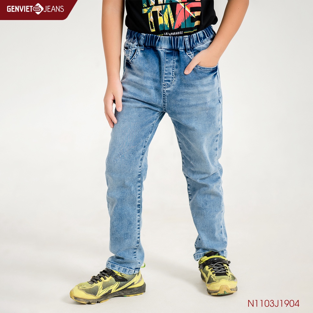 Quần Dài Jeans Bé Trai Basic GENVIET KID N1103J1904