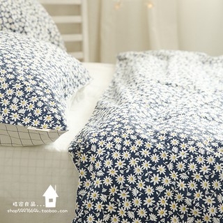 Tấm Vải Cotton Họa Tiết Hoa Cúc Phong Cách Retro Nhật Bản Dùng Để May Chăn Ga Giường