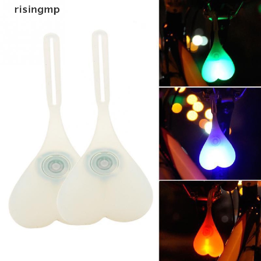 Đèn LED Chiếu Hậu Chống Thấm Nước Hình Trái Tim Cho Xe Đạp ♨Trên đó