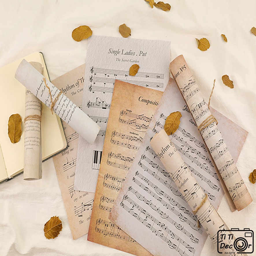 Set bản nhạc, sheet nhạc decor chụp ảnh, trang trí nhà cửa, cửa hàng