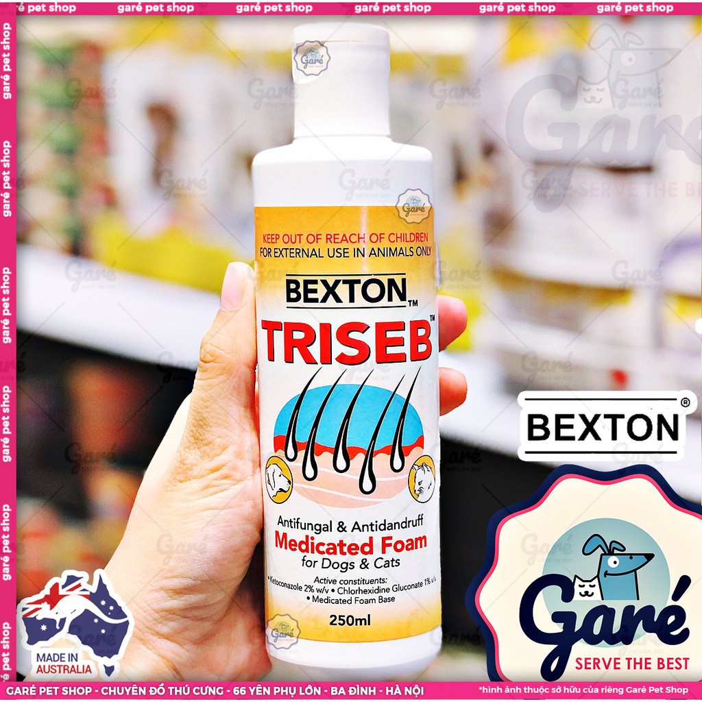 Sữa tắm Bexon Triseb diệt nấm kháng khuẩn dành cho Chó Mèo hàng nhập Úc Bexon Triseb