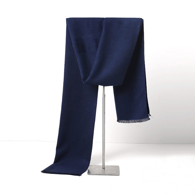 Khăn Choàng Pashmina Mềm Mại Phối Tua Rua 9 Màu Trơn Giữ Ấm Mùa Đông Cho Nam