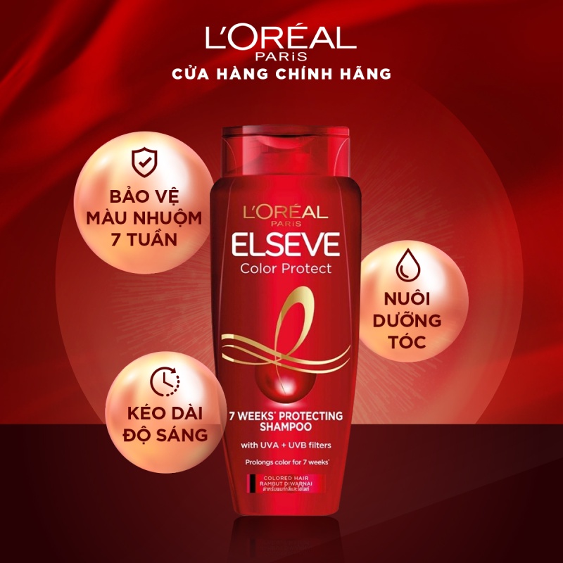 Dầu gội bảo vệ và lưu giữ màu tóc nhuộm trong 7 tuần L'Oréal Paris Elseve Color Protect 7 weeks Protecting Shampoo 280ml