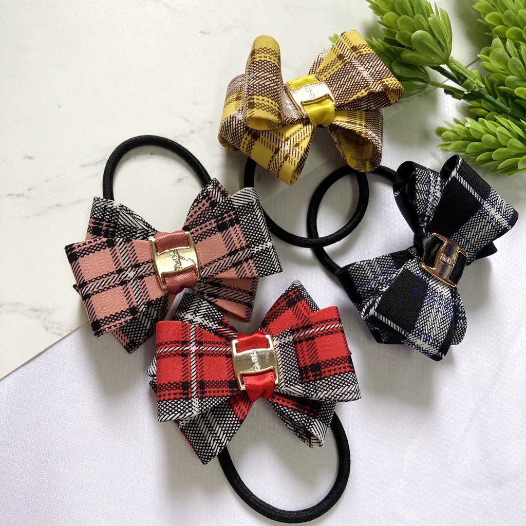 Dây cột tóc thun đen nơ to - DBT48
