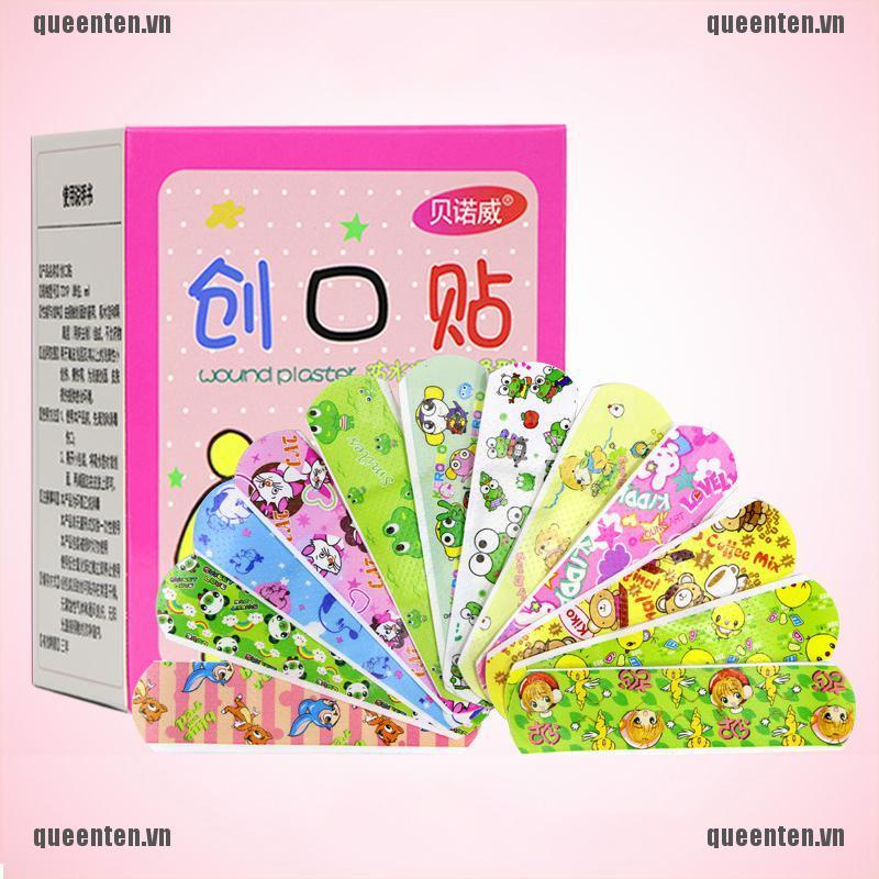 [Hàng mới về] Bộ 120 băng cá nhân thoáng khí chống thấm nước họa tiết hoạt hình xinh xắn