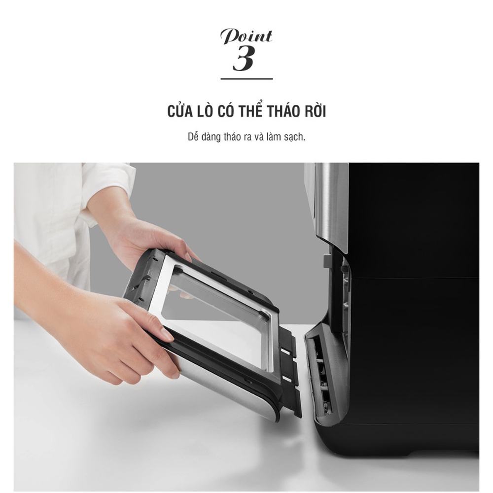 [BH 12 Tháng] Lò Nướng Chân Không Điện Tử Lock&amp;Lock  All-in-one Air Fryer Oven - EJF291BLK [10L] - Màu Đen