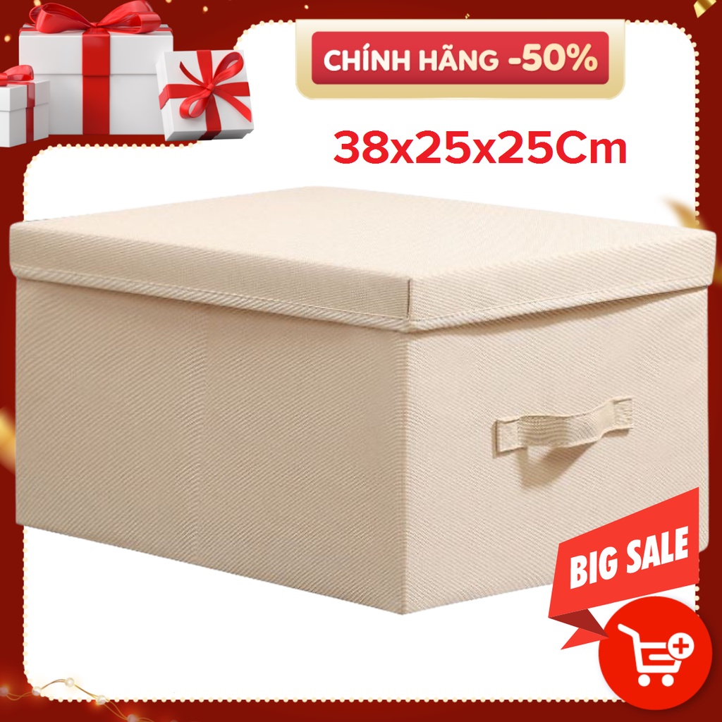 Combo 3 Hộp Vải Đựng Đồ Đa Năng TD1, TD2 Không Nắp/Có Nắp Phong Cách Thụy Điển Sang Trọng miDoctor Size 38 x 25 x 25cm