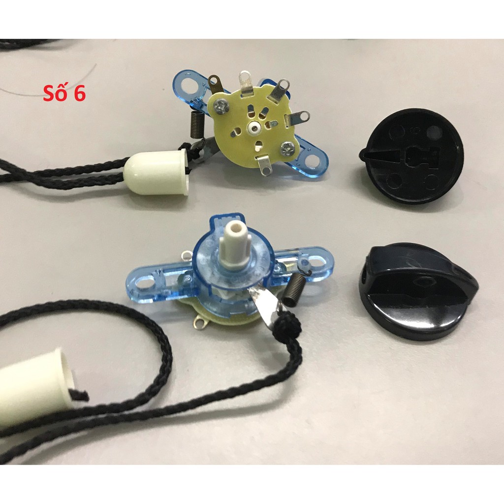 Công tắc số quạt giật dây, Núm vặn quạt, hãm cánh, xiết lồng