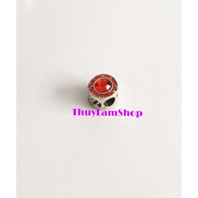 Pandora charm  đính đá pha lê đỏ xâu vòng Panda siêu bền đẹp