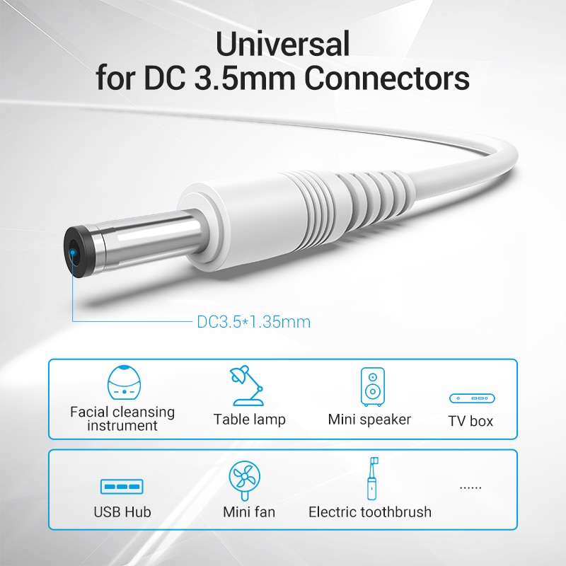 Vention Dây Cáp Sạc Nguồn USB Sang DC 3.5mm 5V Cho Hub / Quạt mini / Đèn Bàn