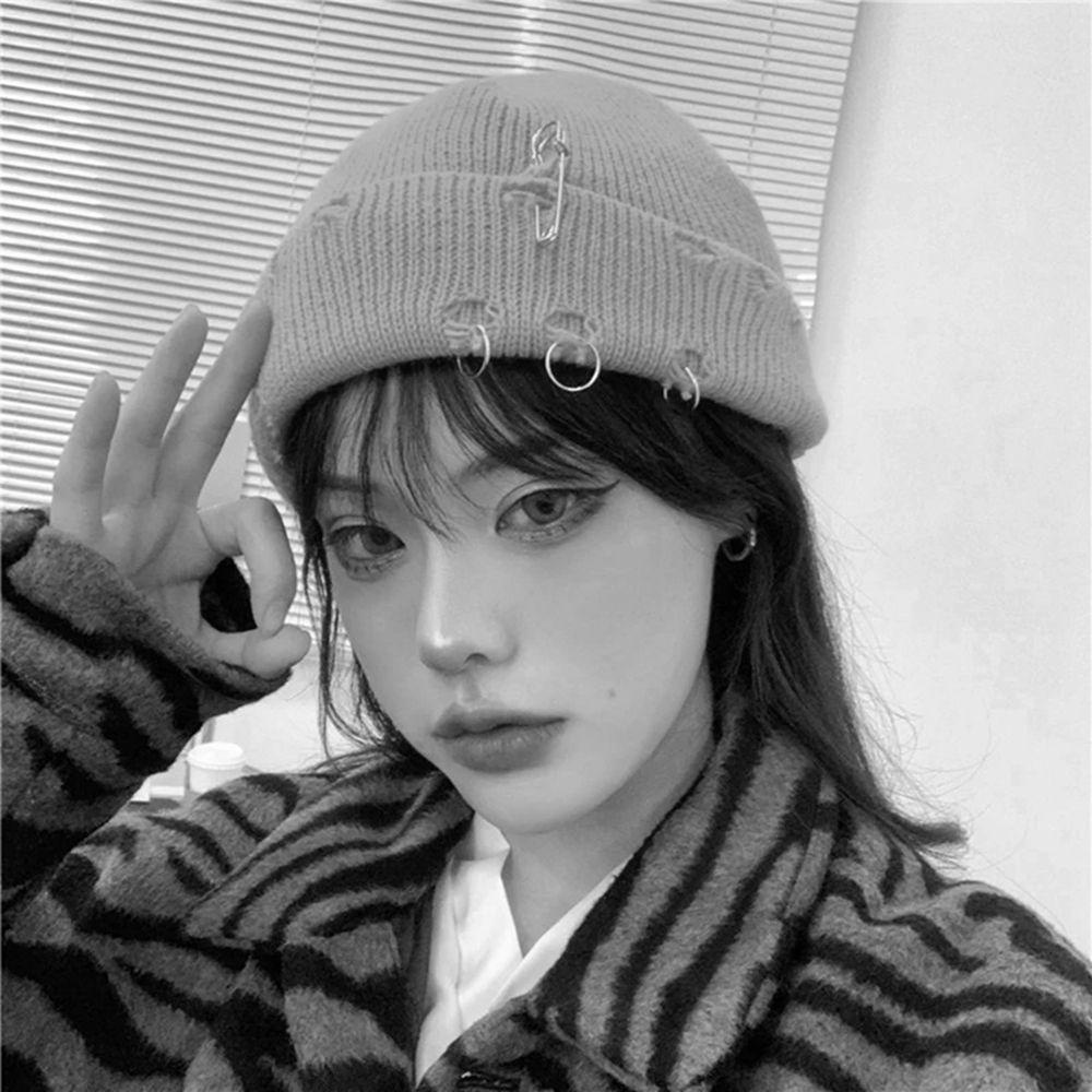 SOMEDAYZL Mũ Dệt Kim Co Giãn Phối Lỗ Tròn Thời Trang Mùa Đông Ấm Áp Cho Nam Và Nữ