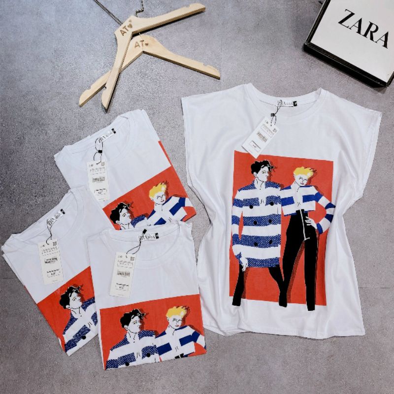 ÁO THUN TAY HẾN HÌNH ĐỎ