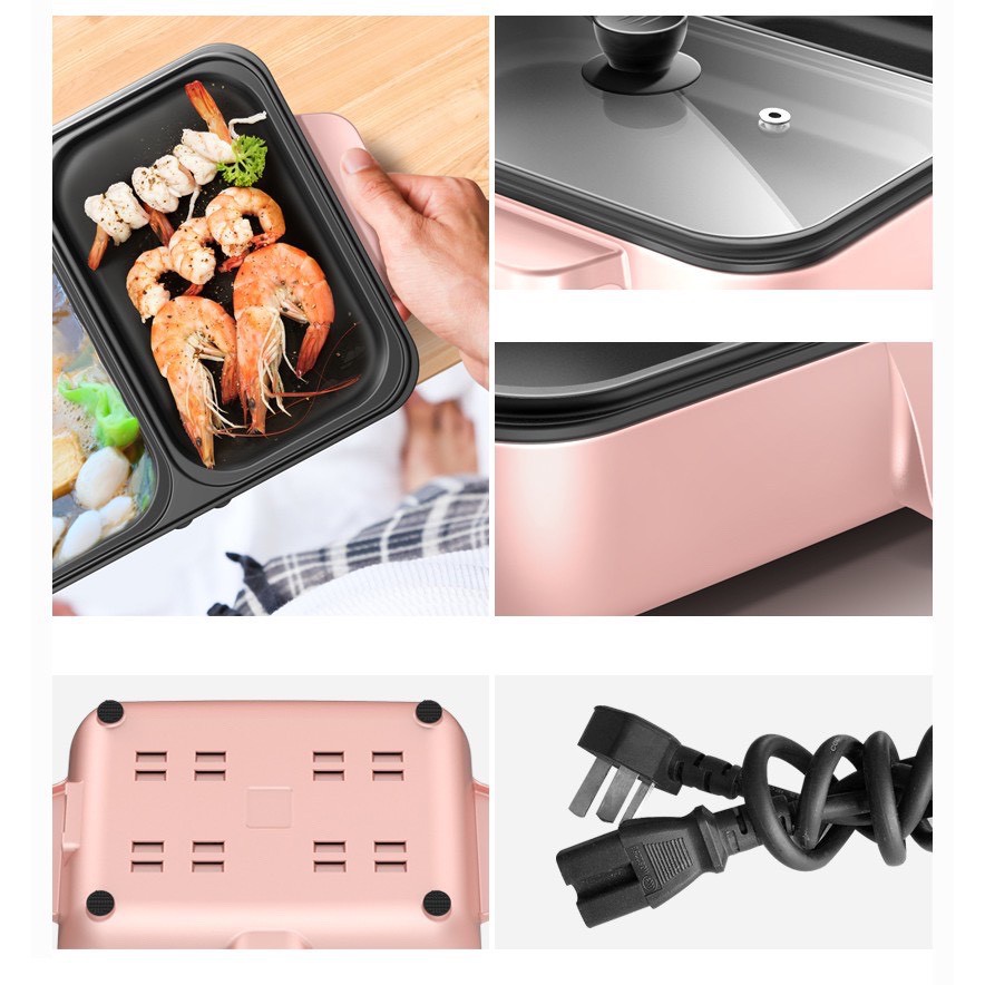 Nồi Lẩu Kiêm Nướng 🥘 2in1 Mini Hàn Quốc🥘 Bếp Lẩu Nướng Đa Năng Cao Cấp