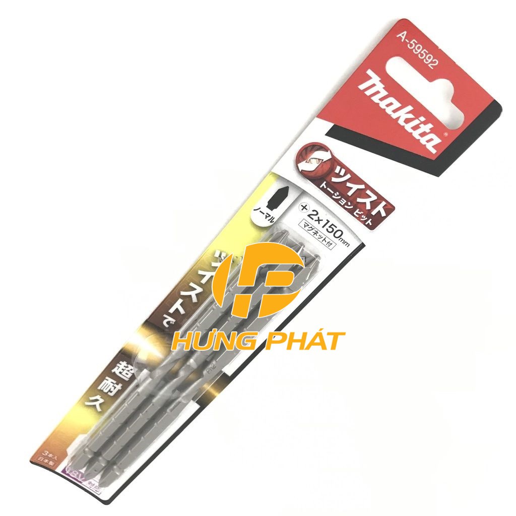 Mũi vít bake 2 đầu Ph2x150mm Makita A-59592 (3 mũi/vỉ)