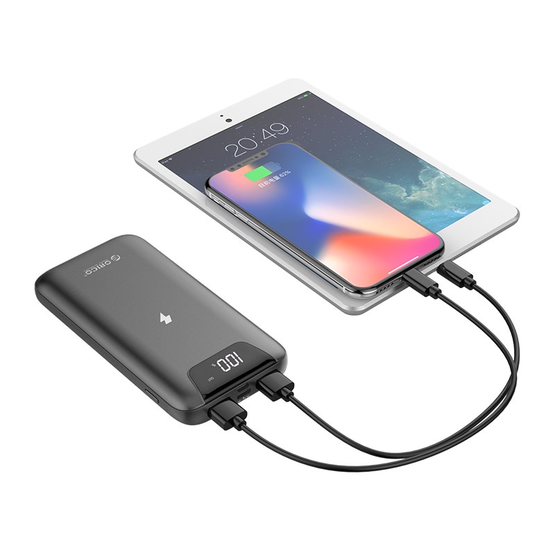 Pin Sạc Dự Phòng Tích Hợp Sạc Không Dây & Màn Hình LED 10,000mAh ORICO WR10-GY Hàng Chính Hãng