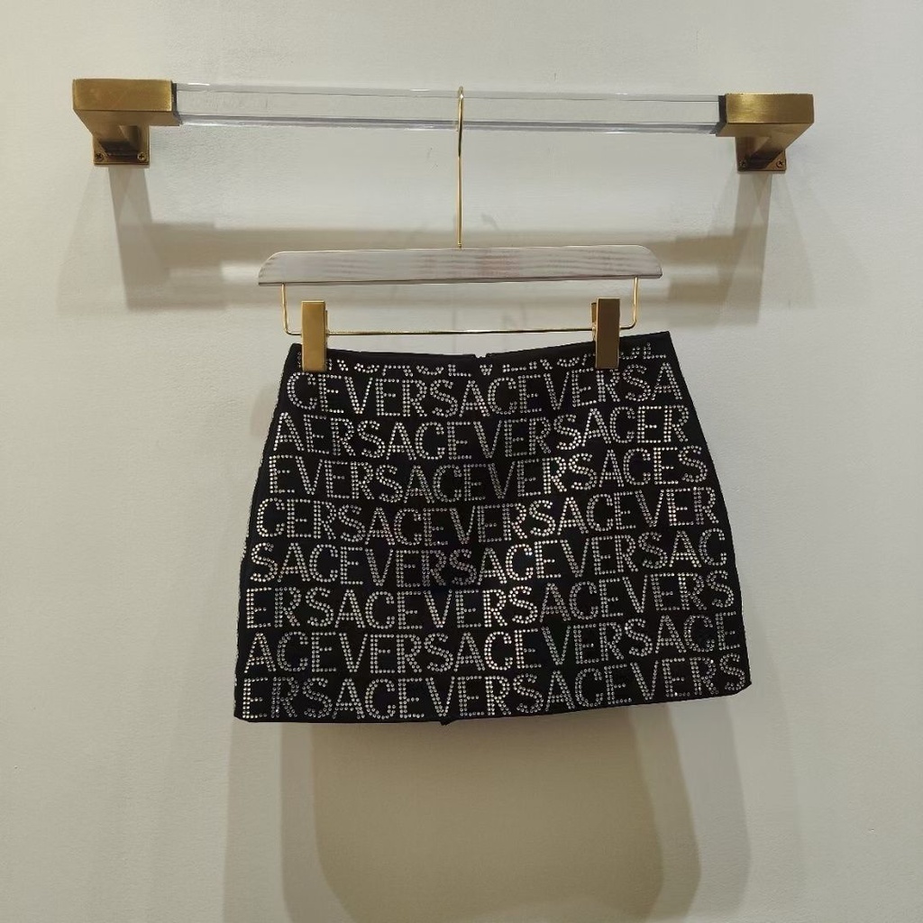 VERSACE Fendi Chân Váy Đính Kim Cương Giả Cao Cấp Thời Trang Theo Phong Cách Phương Tây
