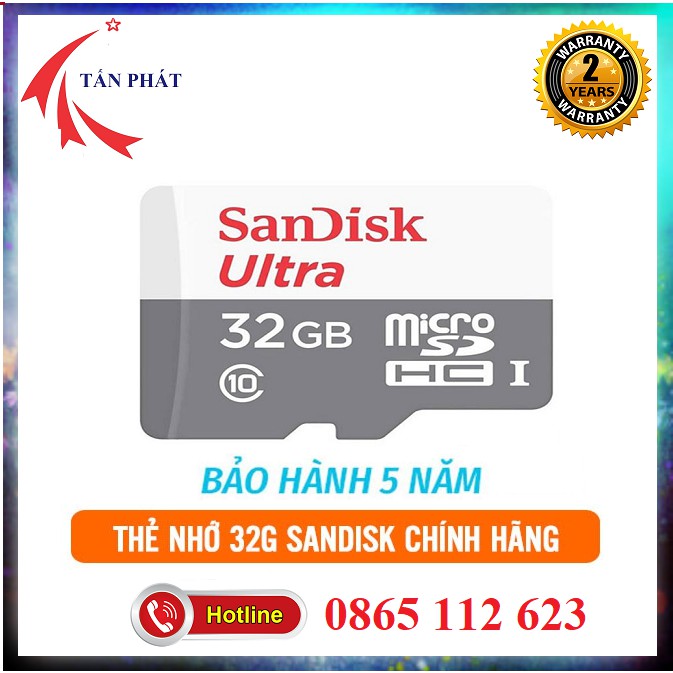 Thẻ nhớ Micro SD SanDisk Ultra 32GB - Chính hãng bảo hành 5 Năm