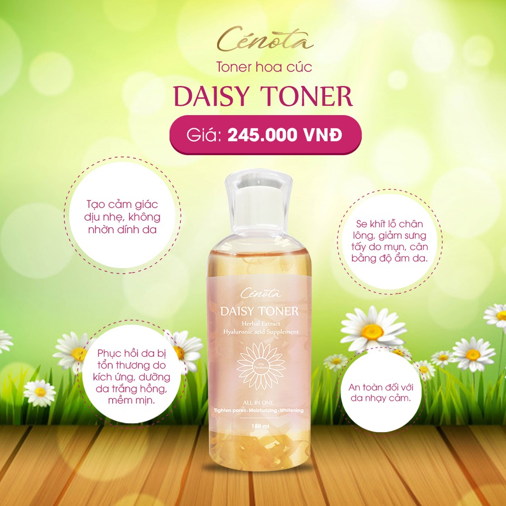 Toner hoa cúc Cénota Daisy, toner hoa cúc ngừa mụn, cân bằng độ ẩm mã - C16