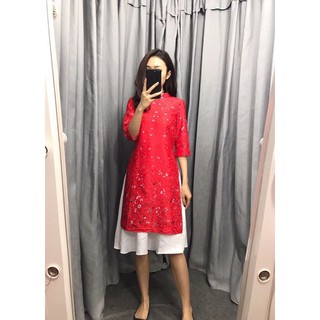 Đầm cách tân vải gấm xuất dư lót lụa