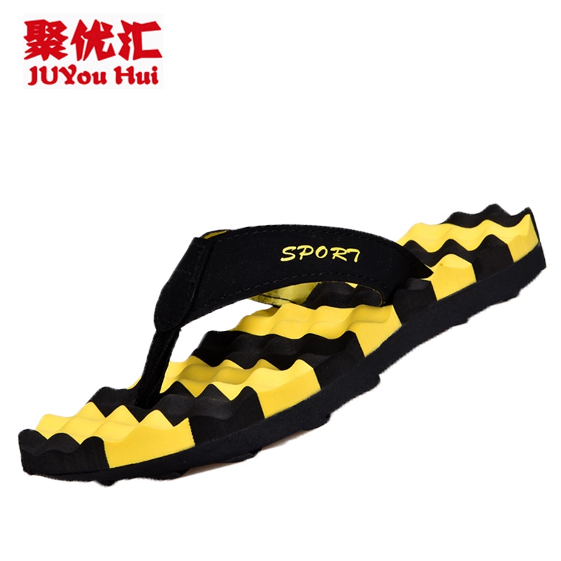 Summer Flip Flops Men's Couple Sandals Thick Bottom-Cut Shoes Folder Drag Swoid Wear-Resistant Massage Personality Swimw