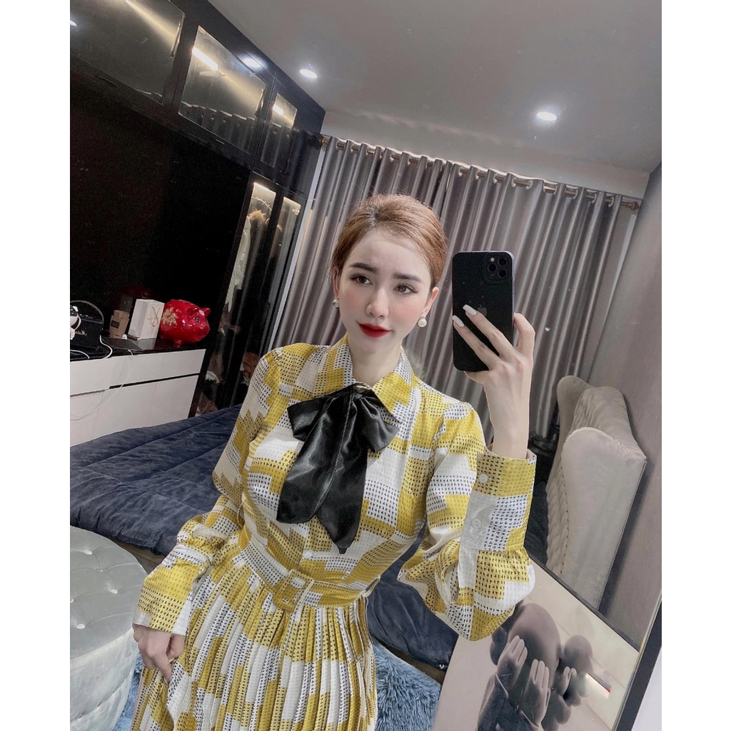 Váy lụa zic zac siêu sang