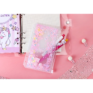 (Video) Túi zip Lấp lánh 6 lỗ sổ còng Planner A5/A6