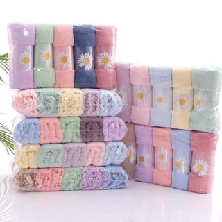 [Set 5c]Khăn Mặt Hoa Cúc Siêu Hot 35*50cm - SET 5 CÁI 5 MÀU