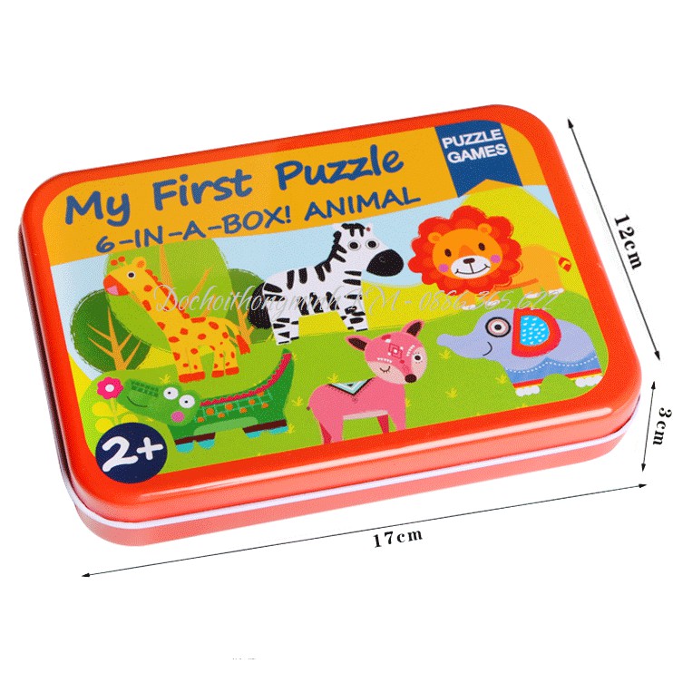 MY FIRST PUZZLE 3-6 mảnh hộp sắt LOẠI 1