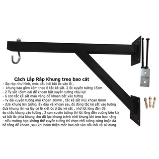 Khung treo bao cát boxing store - tặng kèm móc treo bao cát, tắc kê, ốc, vít bắng tường.- trang sport