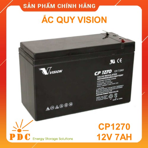 Ắc Quy Vision 12V-7Ah CP1270 - Chuyên Dùng Cho Nguồn Dự Phòng (UPS, Inverter,..)