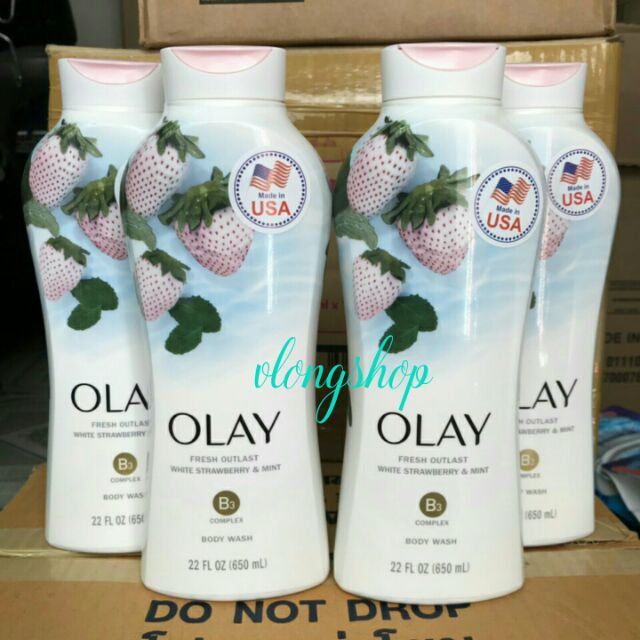 Sữa Tắm Olay Fresh Outlast Cooling White Strawberry & Mint (650ml) của Mỹ