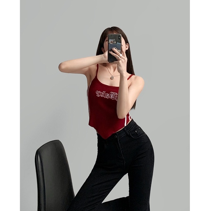 Cocory vn Thời Trang Áo Croptop Sát Nách Dáng Ôm Thiết Kế Quyến Rũ Dễ Phối Đồ Cho Nữ